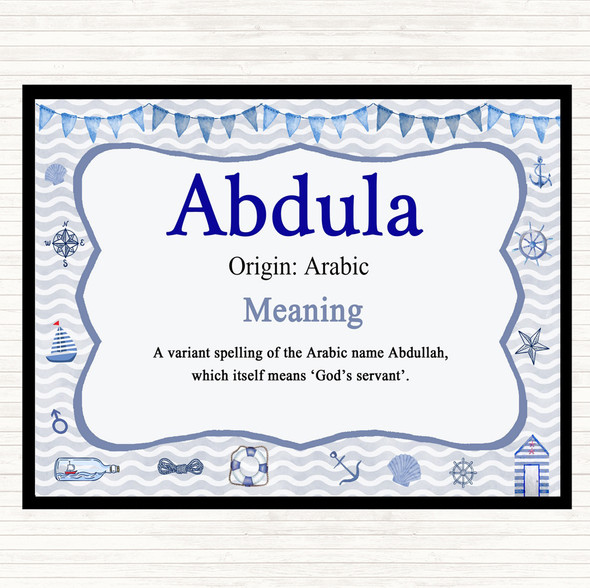 Abdula Name Meaning Placemat Nautical