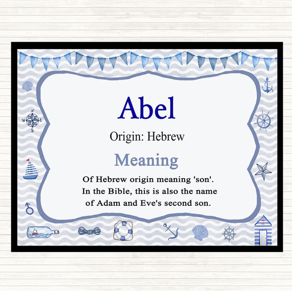 Abel Name Meaning Placemat Nautical