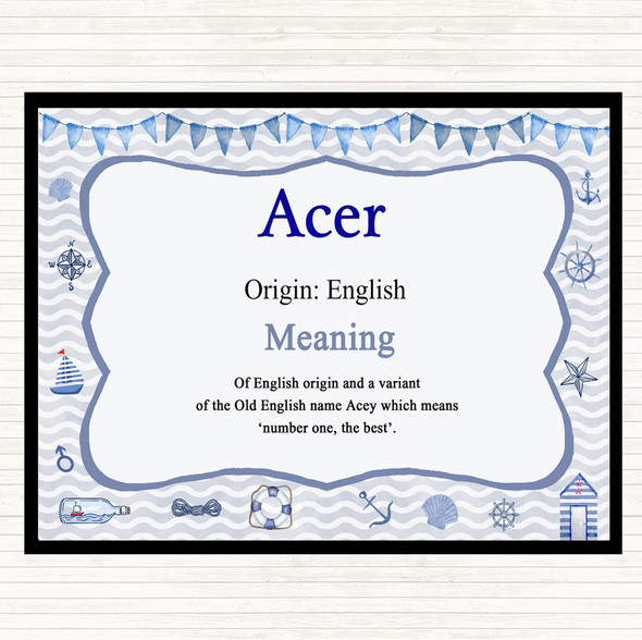 Acer Name Meaning Placemat Nautical