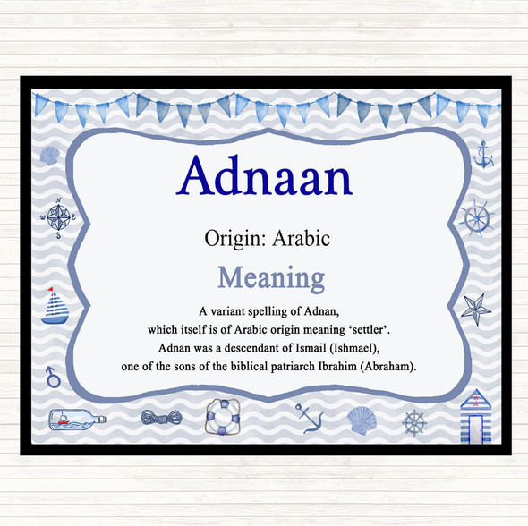 Adnaan Name Meaning Placemat Nautical