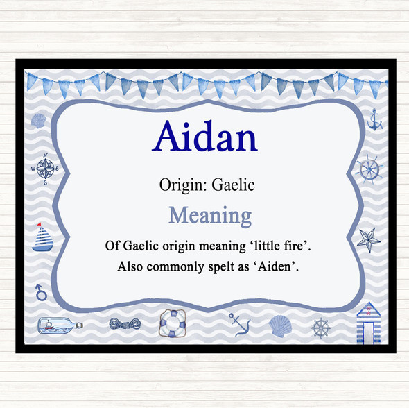 Aidan Name Meaning Placemat Nautical