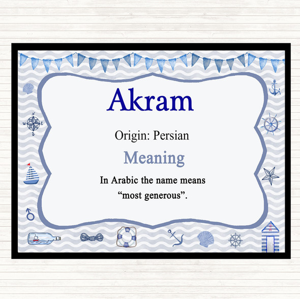 Akram Name Meaning Placemat Nautical