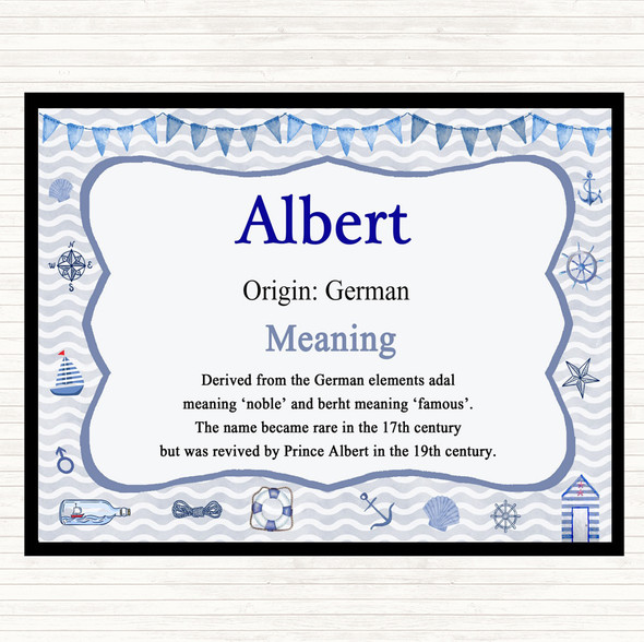 Albert Name Meaning Placemat Nautical