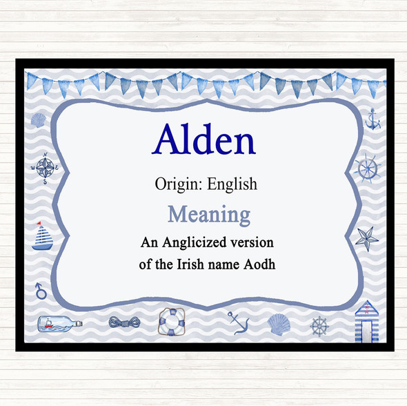 Alden Name Meaning Placemat Nautical