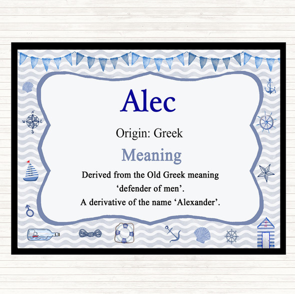 Alec Name Meaning Placemat Nautical