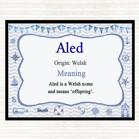 Aled Name Meaning Placemat Nautical