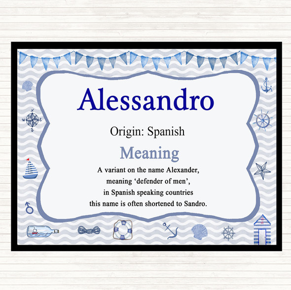 Alessandro Name Meaning Placemat Nautical