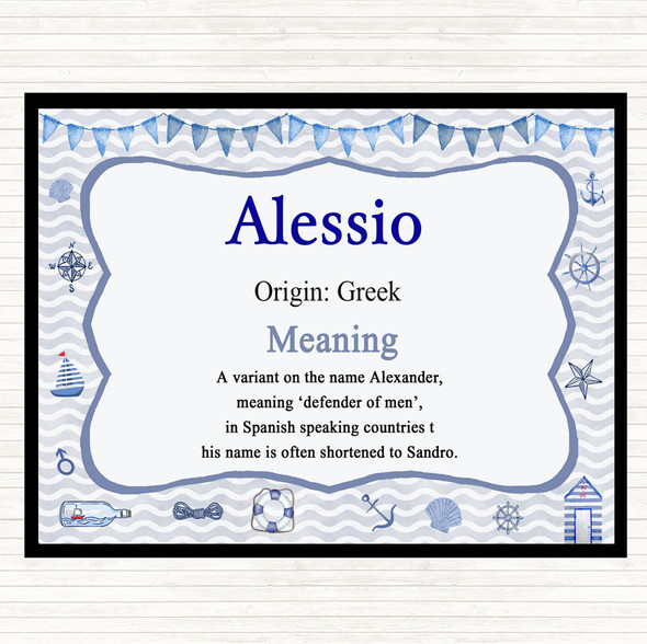 Alessio Name Meaning Placemat Nautical