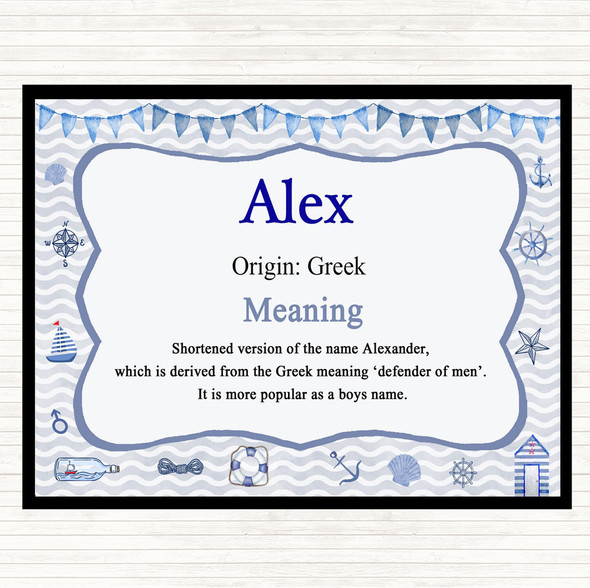 Alex Name Meaning Placemat Nautical