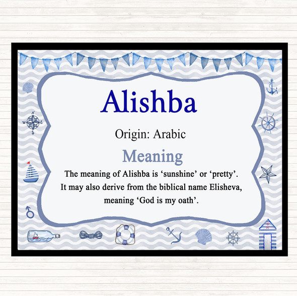 Alishba Name Meaning Placemat Nautical