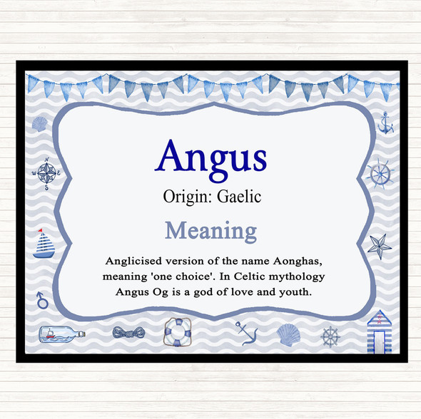Angus Name Meaning Placemat Nautical