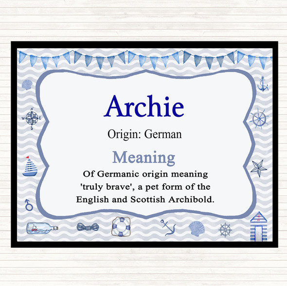 Archie Name Meaning Placemat Nautical