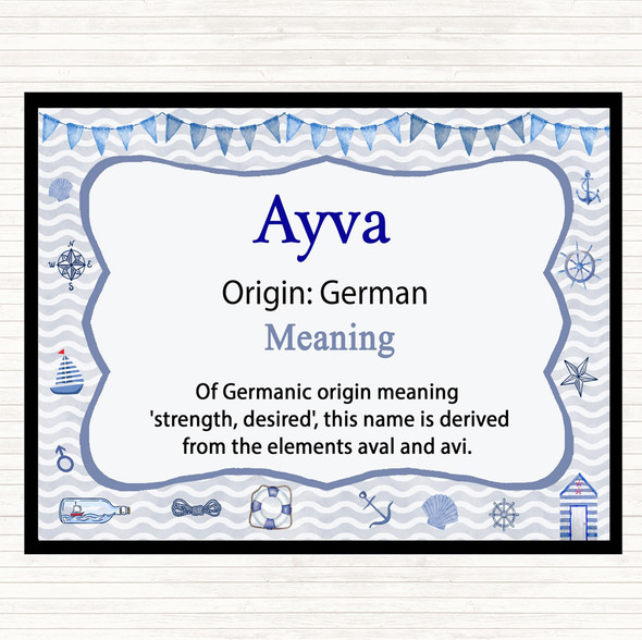 Ayva Name Meaning Placemat Nautical