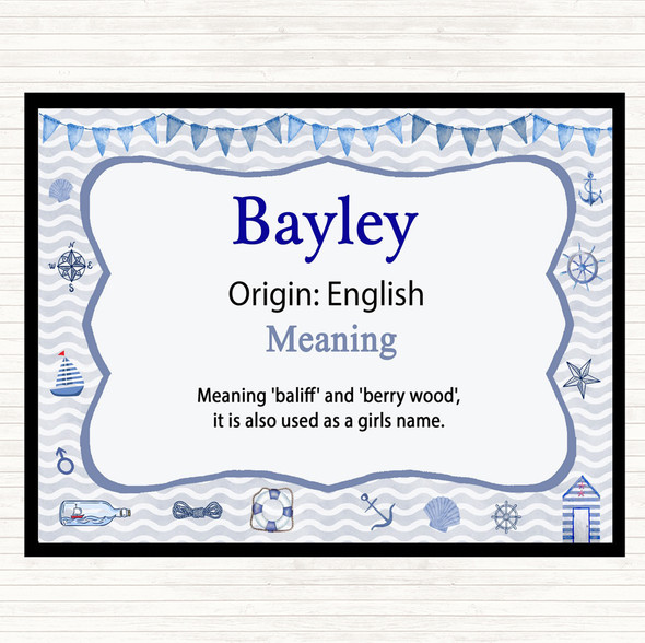 Bayley Name Meaning Placemat Nautical