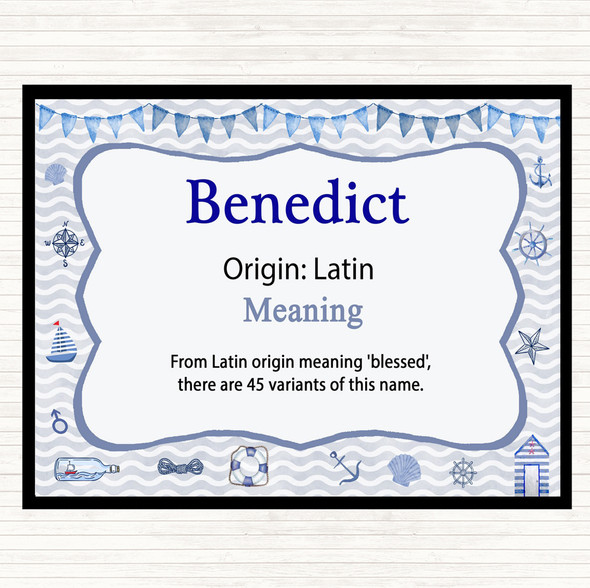 Benedict Name Meaning Placemat Nautical