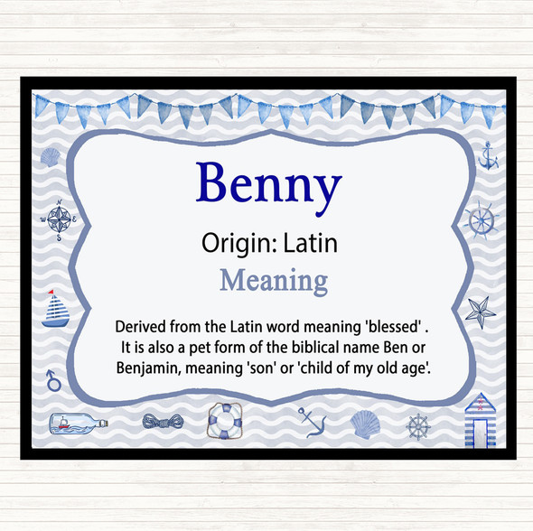 Benny Name Meaning Placemat Nautical