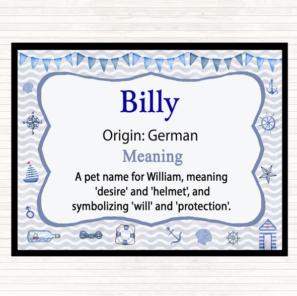 Billy Name Meaning Placemat Nautical