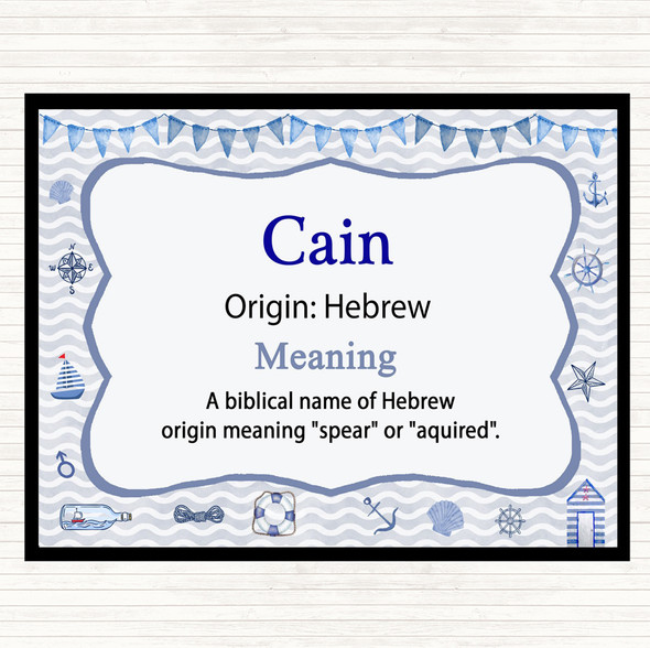 Cain Name Meaning Placemat Nautical