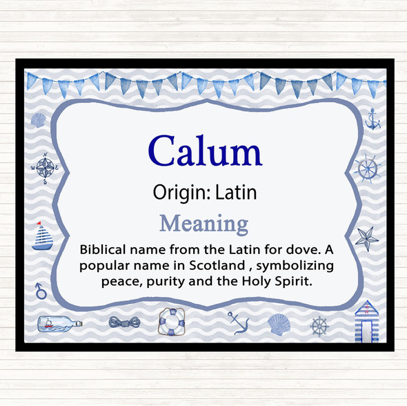 Calum Name Meaning Placemat Nautical