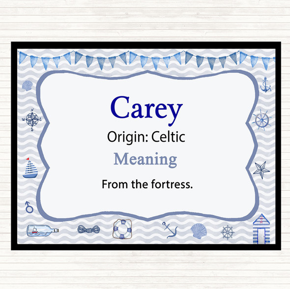 Carey Name Meaning Placemat Nautical