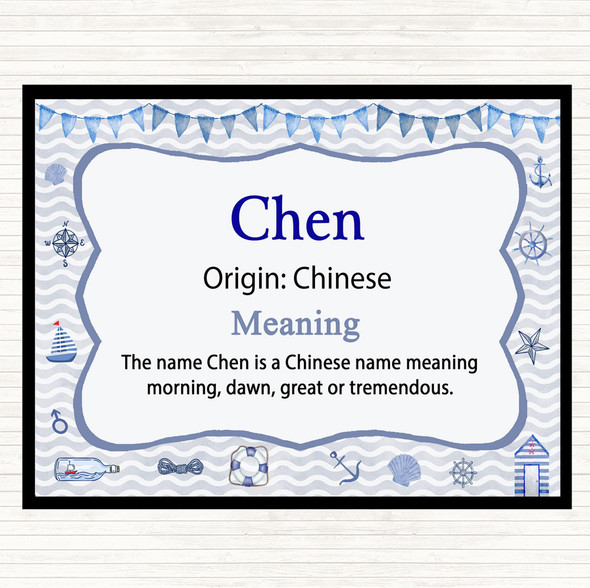Chen Name Meaning Placemat Nautical