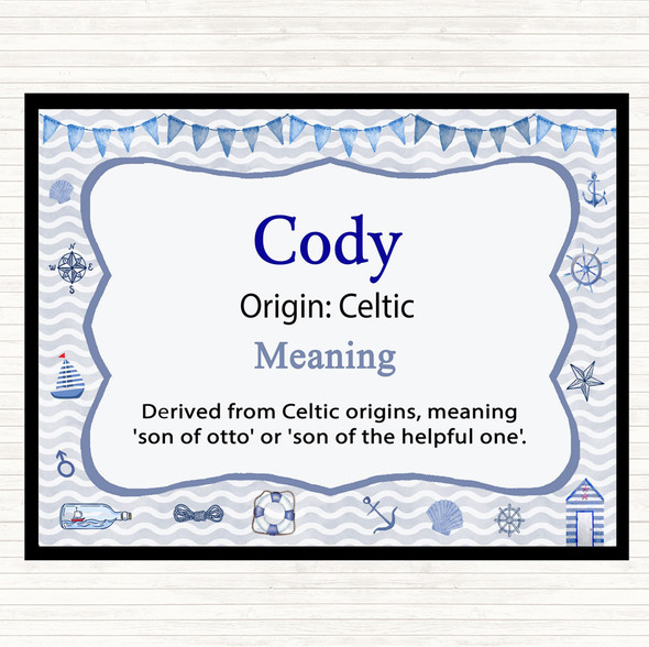 Cody Name Meaning Placemat Nautical