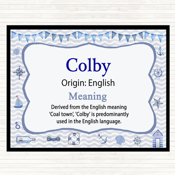 Colby Name Meaning Placemat Nautical