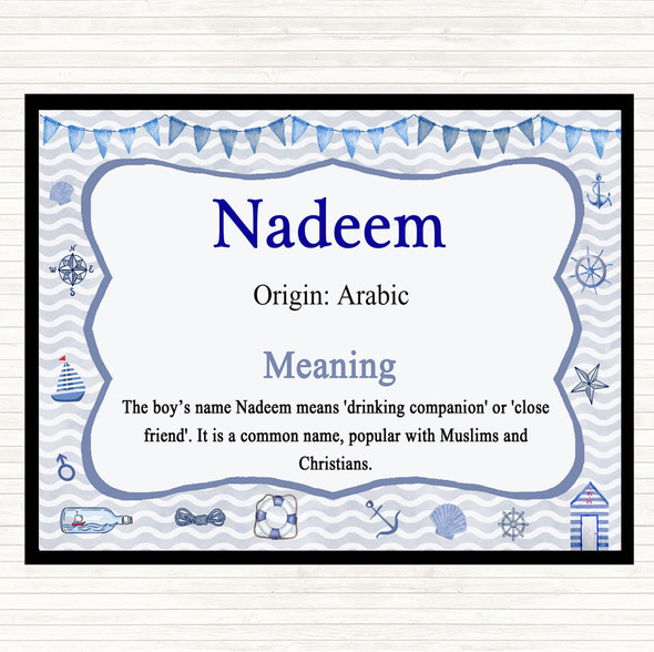Nadeem Name Meaning Placemat Nautical