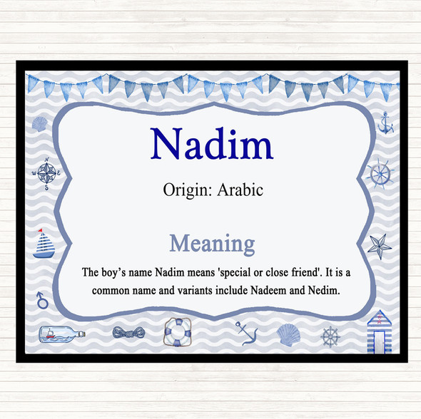 Nadim Name Meaning Placemat Nautical
