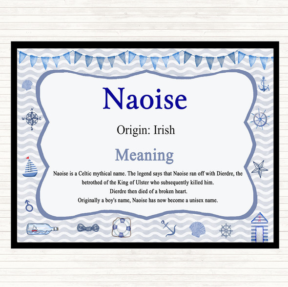 Naoise Name Meaning Placemat Nautical