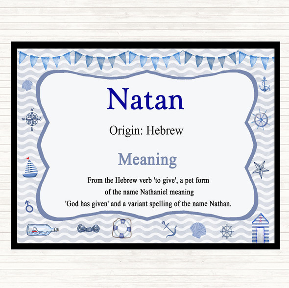 Natan Name Meaning Placemat Nautical