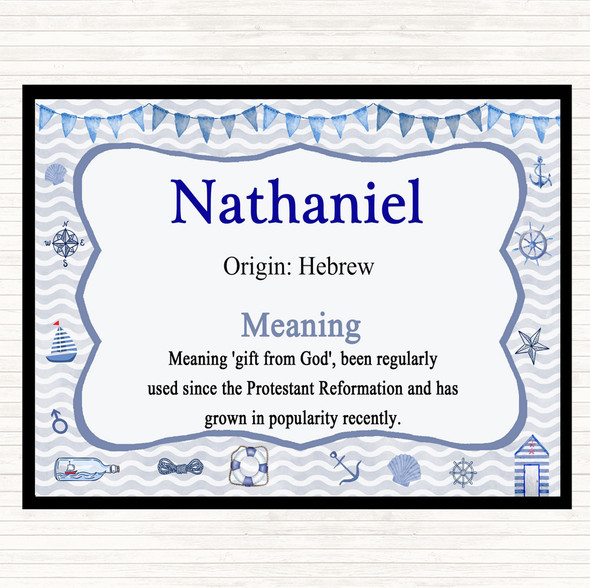 Nathaniel Name Meaning Placemat Nautical