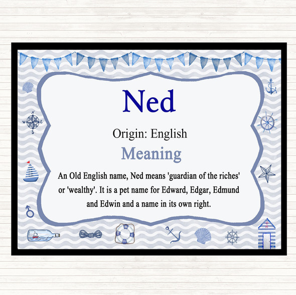 Ned Name Meaning Placemat Nautical