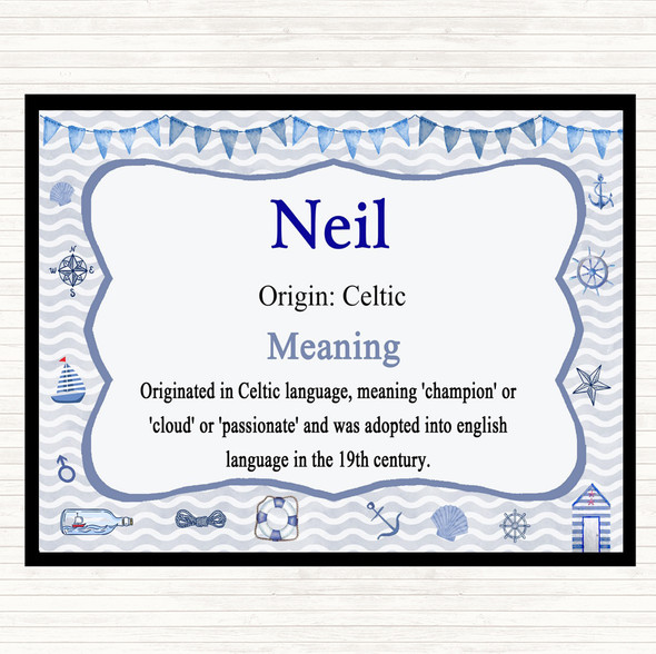 Neil Name Meaning Placemat Nautical