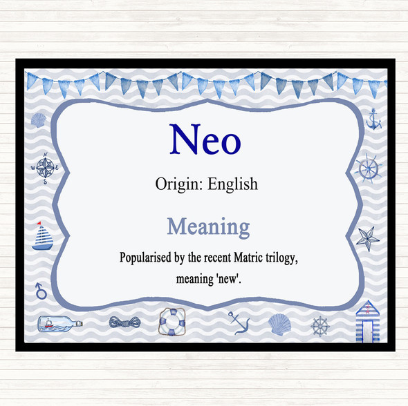 Neo Name Meaning Placemat Nautical