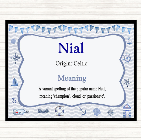 Nial Name Meaning Placemat Nautical