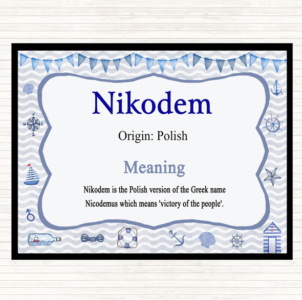 Nikodem Name Meaning Placemat Nautical