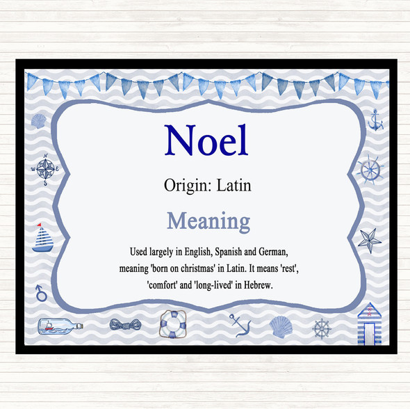 Noel Name Meaning Placemat Nautical