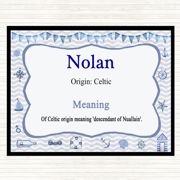 Nolan Name Meaning Placemat Nautical