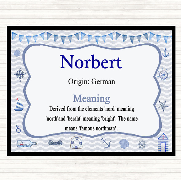 Norbert Name Meaning Placemat Nautical