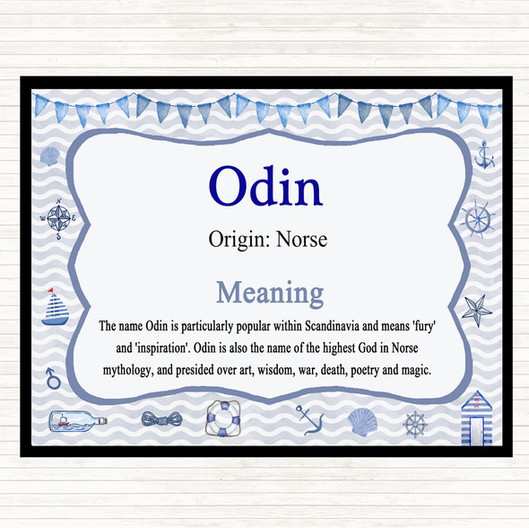 Odin Name Meaning Placemat Nautical