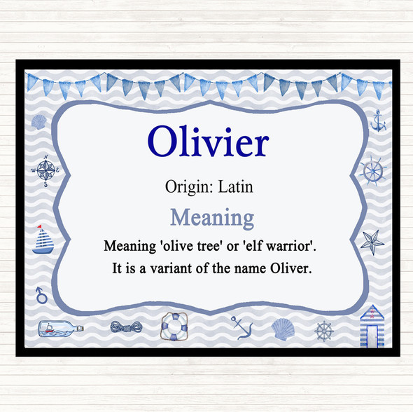 olivier Name Meaning Placemat Nautical