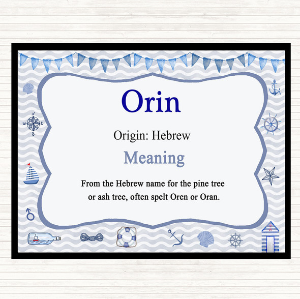 Orin Name Meaning Placemat Nautical