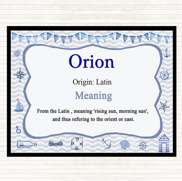 Orion Name Meaning Placemat Nautical