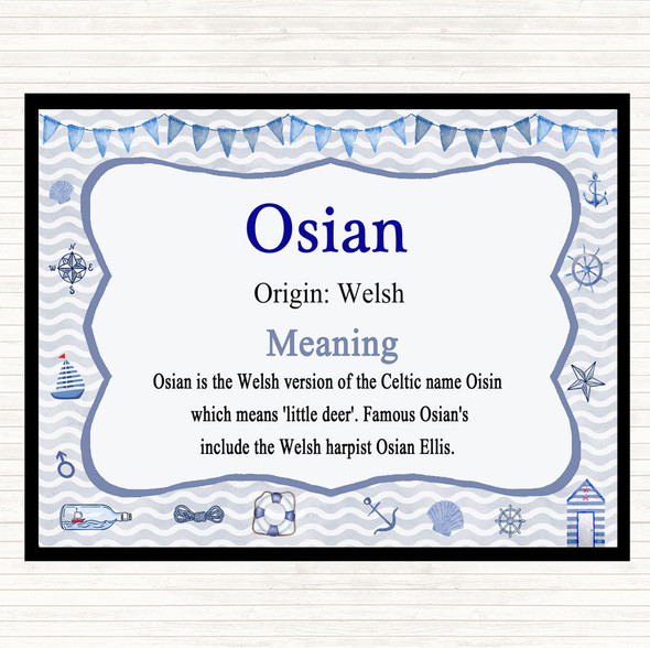 Osian Name Meaning Placemat Nautical