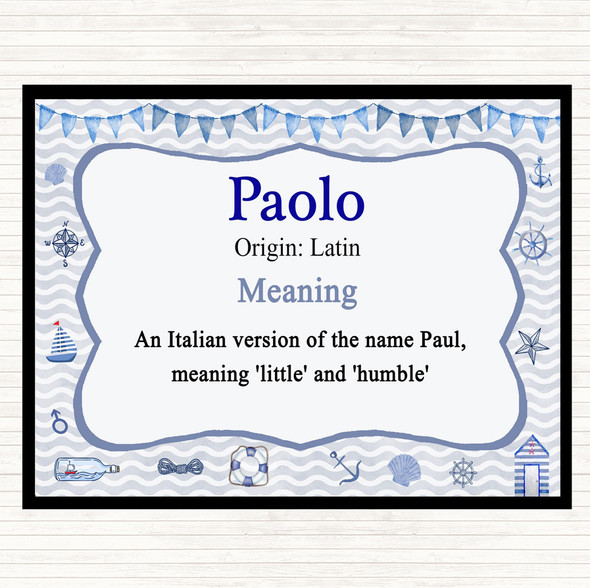 Paolo Name Meaning Placemat Nautical