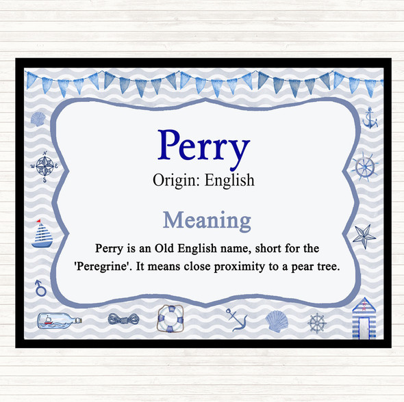 Perry Name Meaning Placemat Nautical