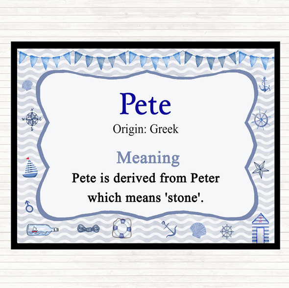 Pete Name Meaning Placemat Nautical