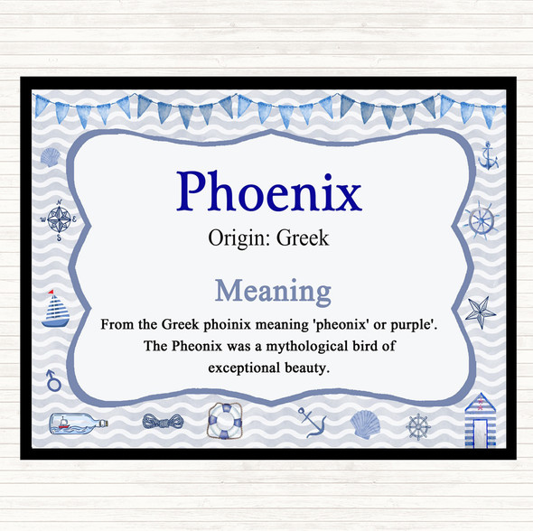 Phoenix Name Meaning Placemat Nautical