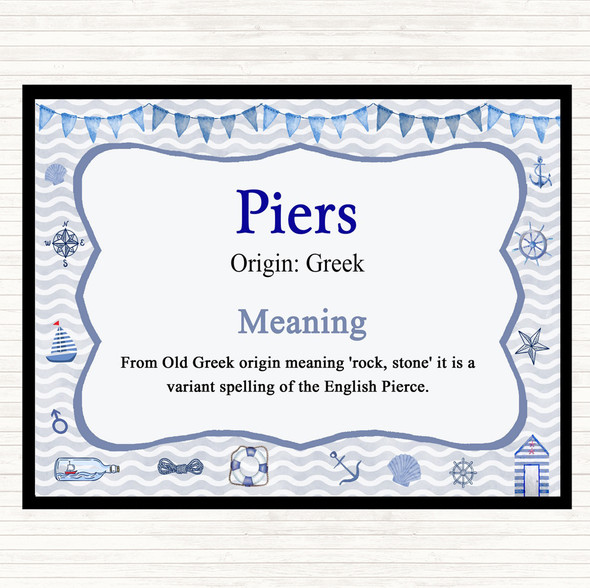 Piers Name Meaning Placemat Nautical